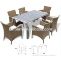 PE Wicker Rattan 1pc table 6pcs Garden sofas furniture company dining room sets DCD1001